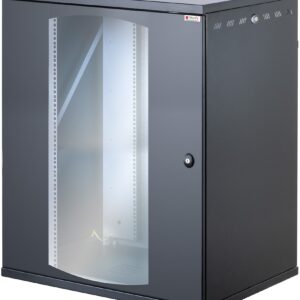 Armadio Rack 19'' a Muro 16U P 600mm L 800mm Porta Vetro Nero TECHLY PROFESSIONAL