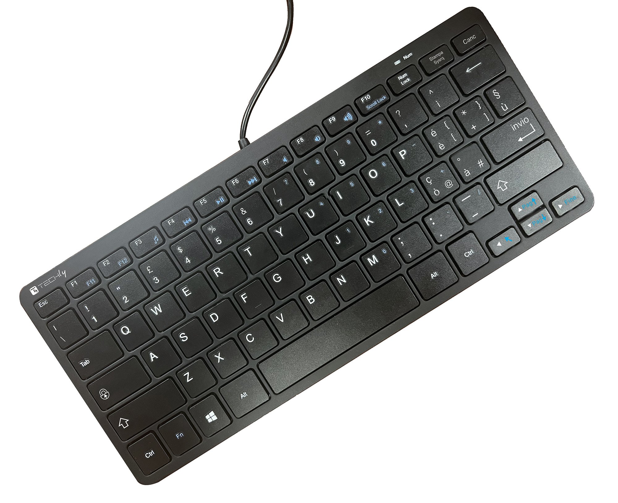 Mini Tastiera USB 78 Tasti Layout Italiano TECHLY