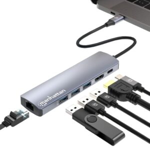 Docking Station USB-C&trade; PD 6-in-1 4K Hub Multiporta MANHATTAN
