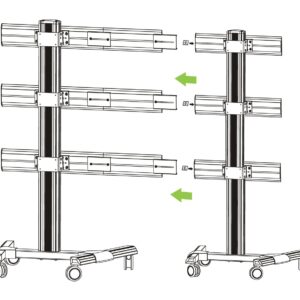 Kit Staffe e Braccio di Giunzione per Supporto Video Wall da Pavimento TECHLY