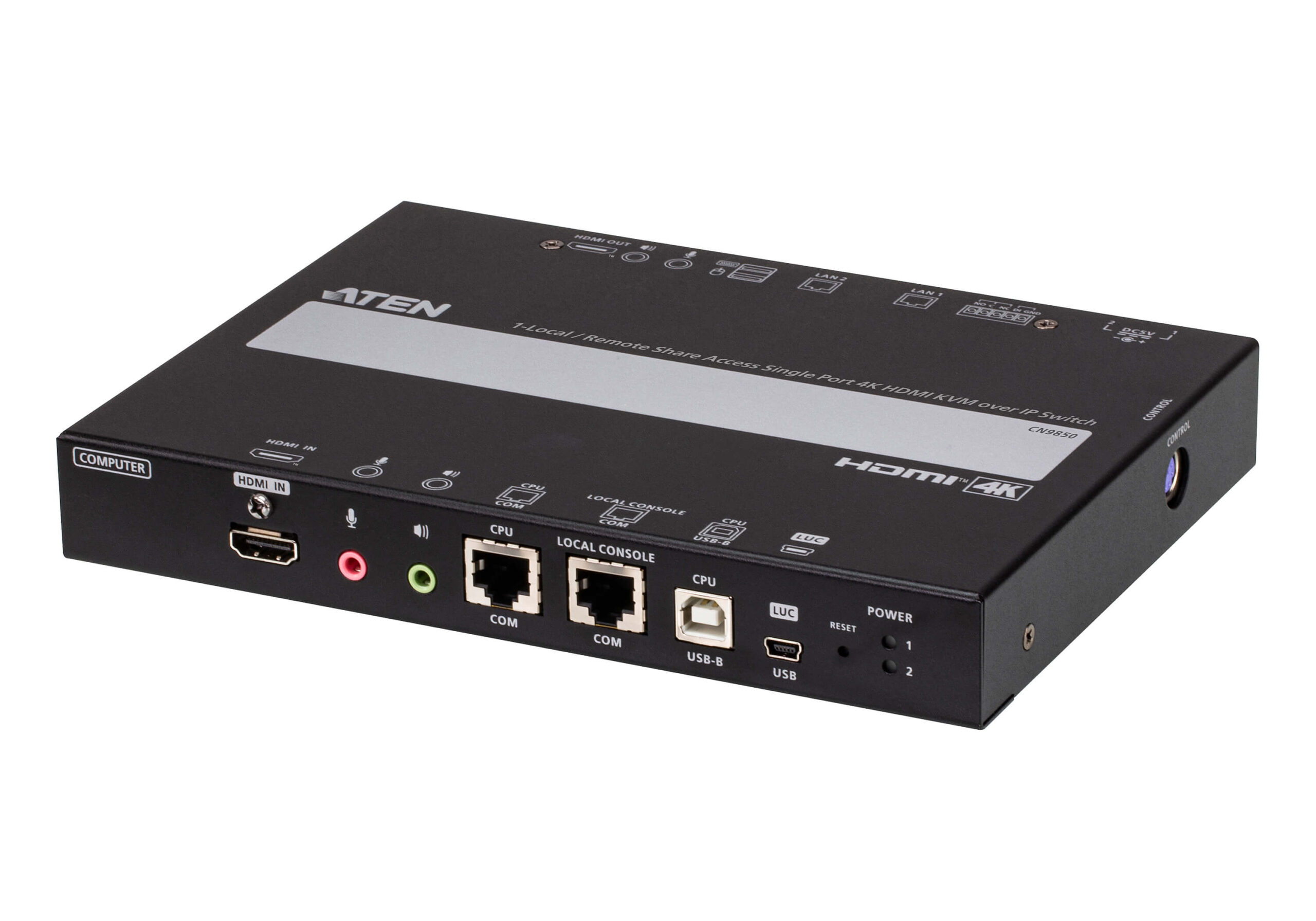 Console LCD con Switch KVM Over IP 4K ad Accesso Condiviso Locale e Remoto a Porta Singola, CN9850 ATEN