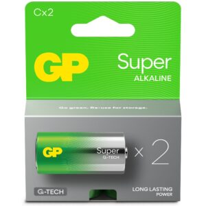 Confezione 2 Batterie GP Super Alcalina Mezza Torcia C 14A/LR14 GP BATTERIES