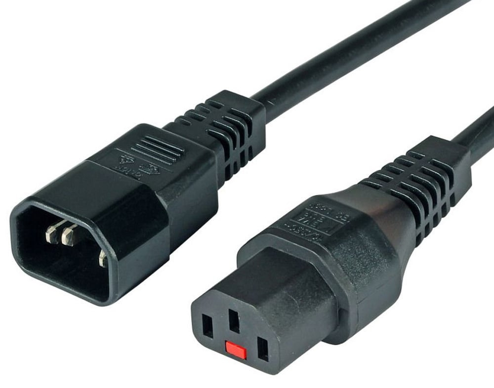 Cavo Prolunga C14 180&deg; a C13 180&deg; con Blocco IEC 1m OEM