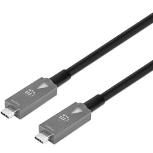 Cavo Ottico Attivo Dati e Video USB 3.2 Gen 2 USB-C™ M/M Fibra Ottica 4K 7,5 m MANHATTAN