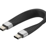 Cavo Corto Piatto USB-C&trade; Maschio a USB-C&trade; Maschio E-Mark Ricarica Rapida FPC 12.4 cm TECHLY