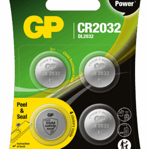 Blister 4 Batterie al Litio a Bottone 3V Lunga Durata CR2032 GP BATTERIES