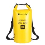 Sacca Impermeabile 20L Dry Bag con Tracolla Regolabile Giallo TECHLY