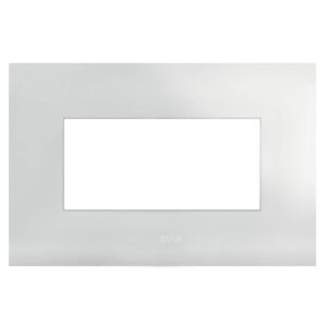 Placca Serie Smart44 in Metallo 4 Moduli Bianco Opaco AVE