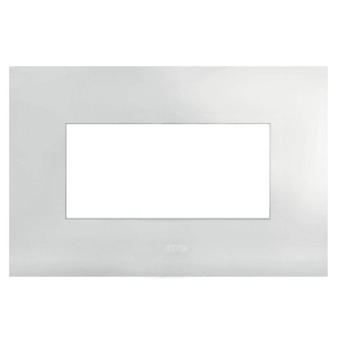 Placca Serie Smart44 in Metallo 4 Moduli Bianco Opaco AVE