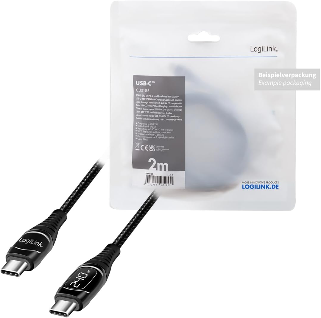Cavo USB-C™ Maschio/Maschio E-mark PD Display 1m LOGILINK - immagine 7