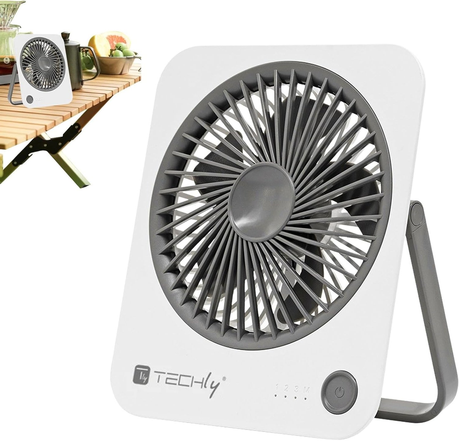 Ventilatore da Scrivania Ultra Sottile Pieghevole e Portatile a 4 Velocità TECHLY - immagine 7