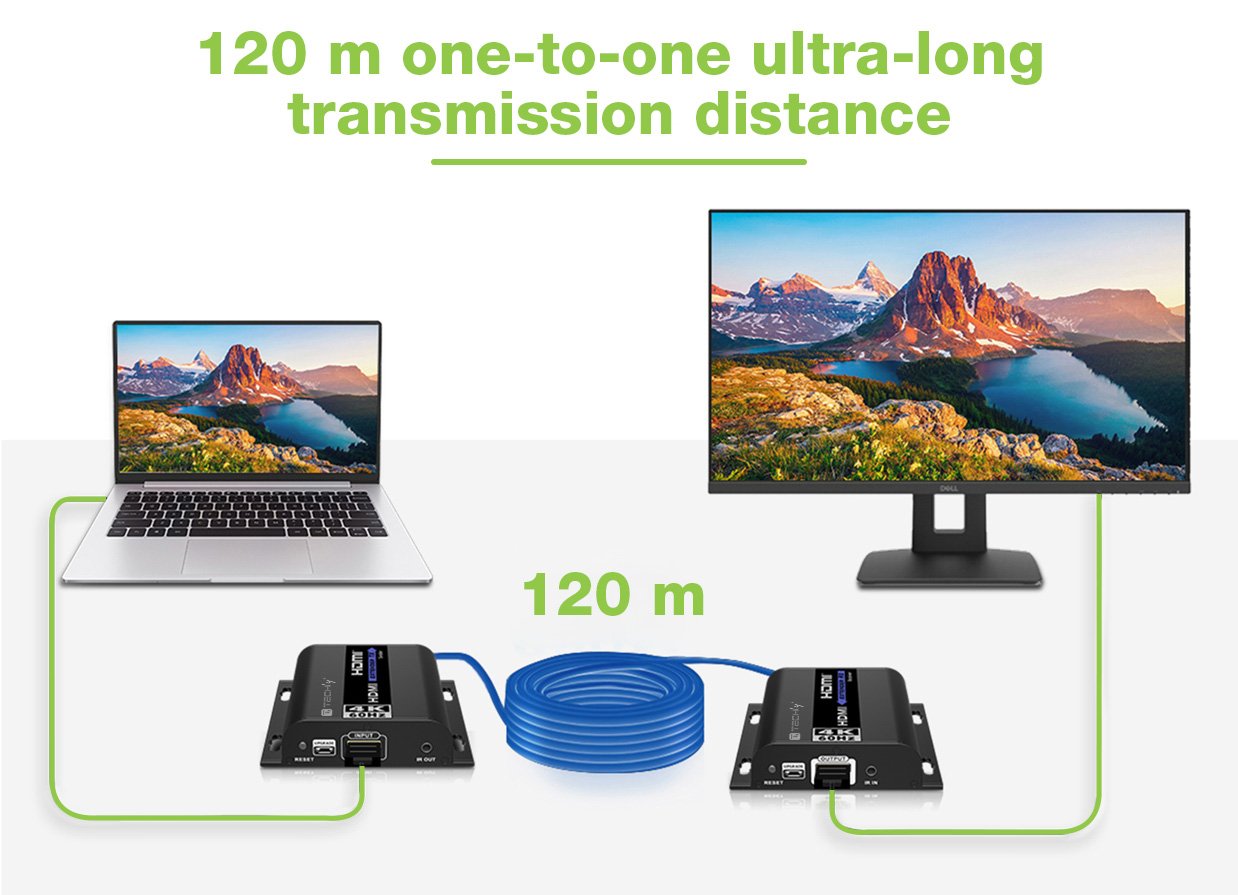 Extender HDMI 4K@60Hz con IR su Cavo Cat.6 fino a 120m TECHLY - immagine 7