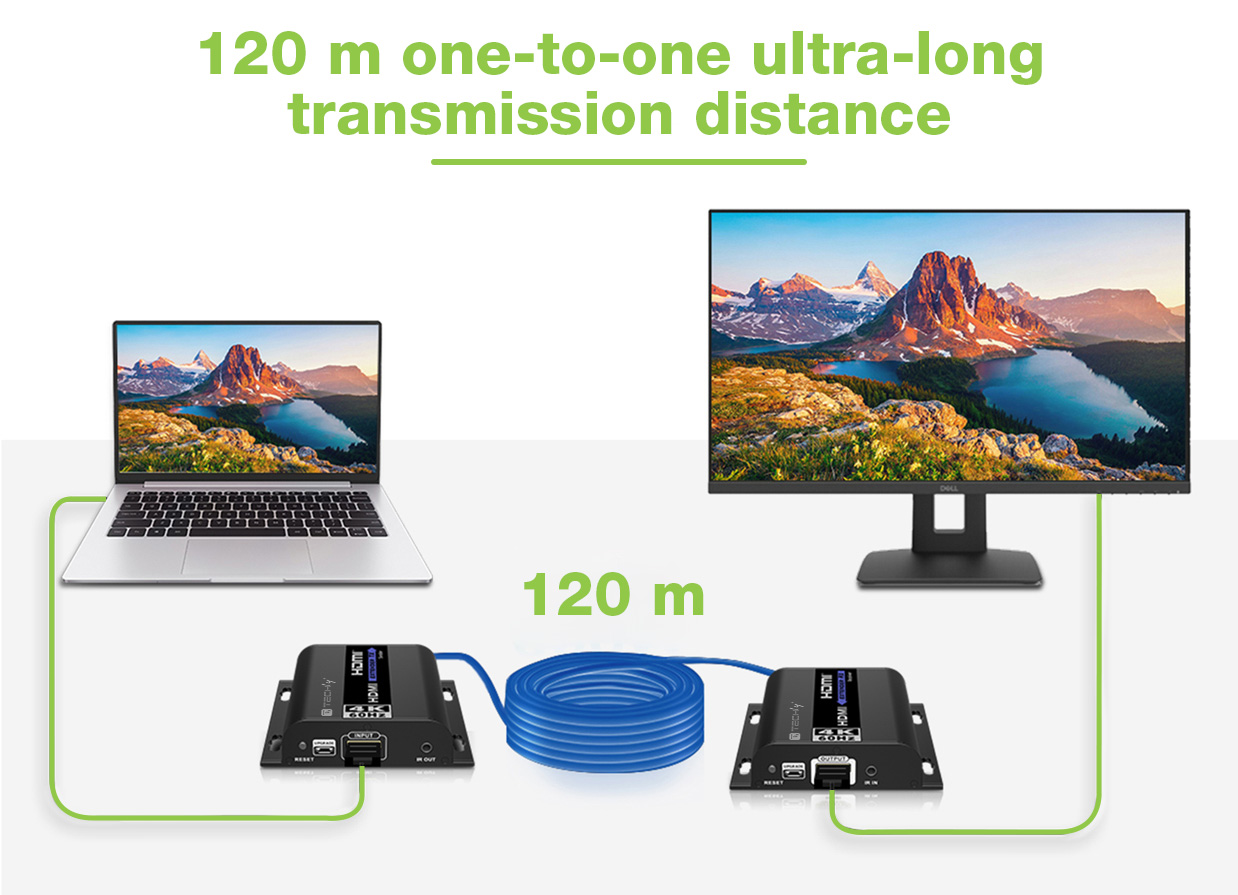 Ricevitore Aggiuntivo per Extender HDMI 4K@60Hz con IR su Cavo Cat.6 fino a 120m TECHLY - immagine 7