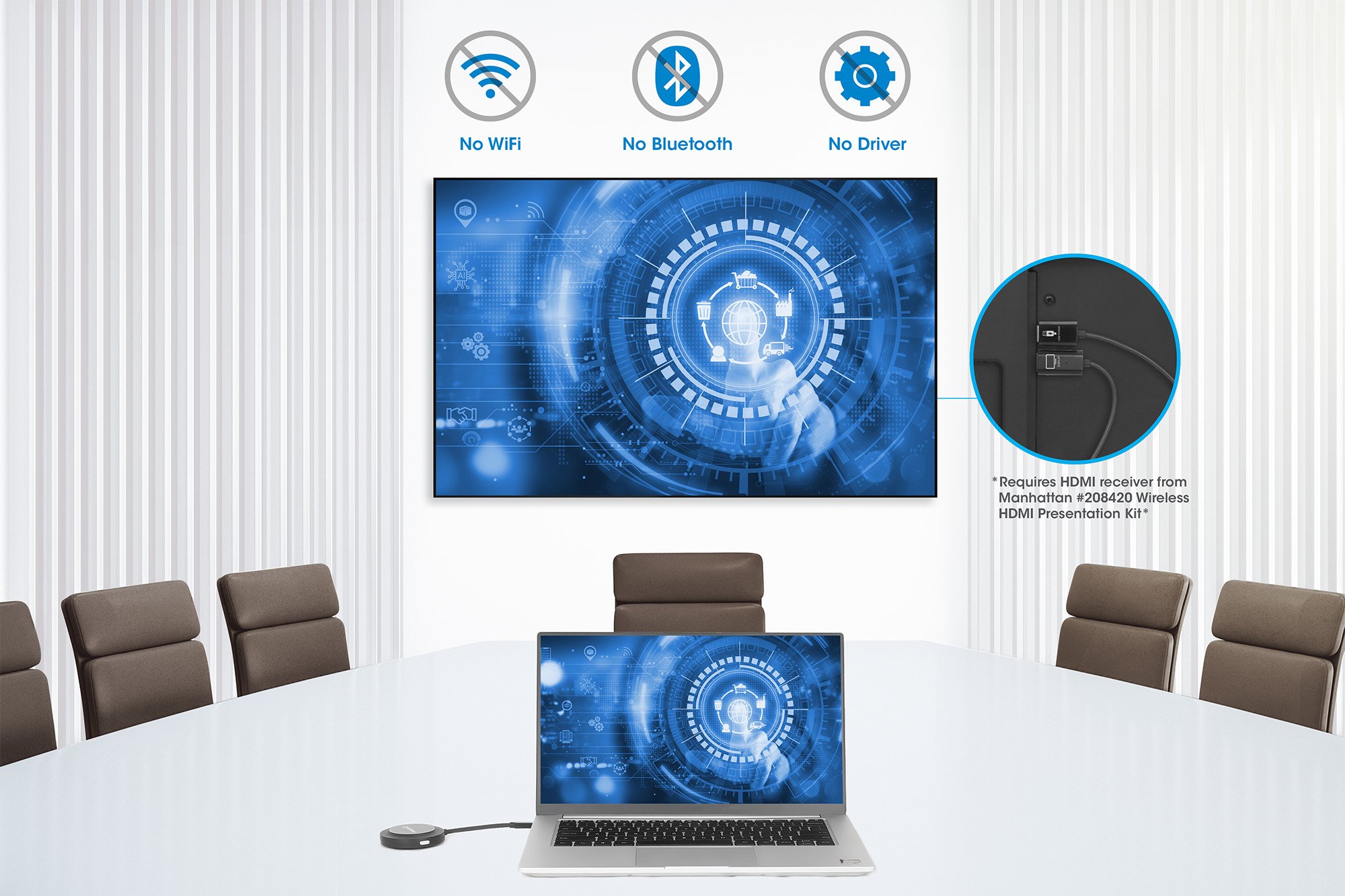 Adattatore Wireless HDMI 1080p con Trasmettitore USB-C™ per IDATA USBC-1080WL MANHATTAN - immagine 7