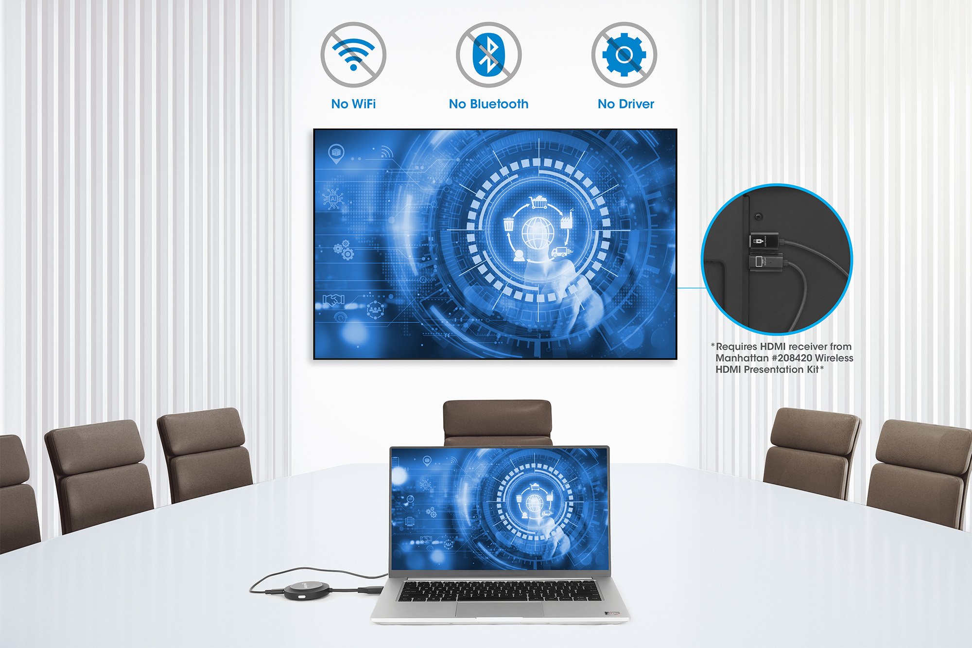 Adattatore Wireless HDMI 1080p con Trasmettitore HDMI per IDATA USBC-1080WL MANHATTAN - immagine 7
