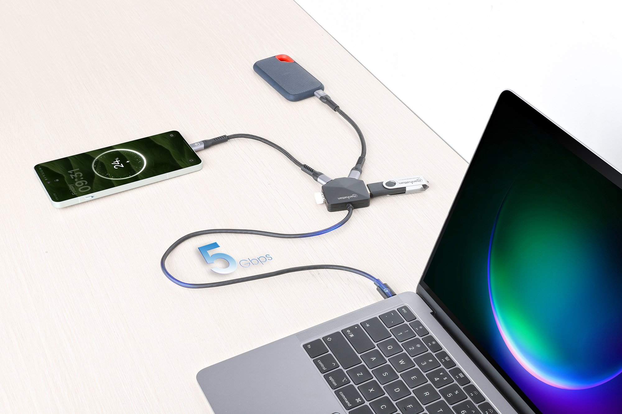Hub USB 3.2 2x USB-A e 2x USB-C™ MANHATTAN - immagine 7