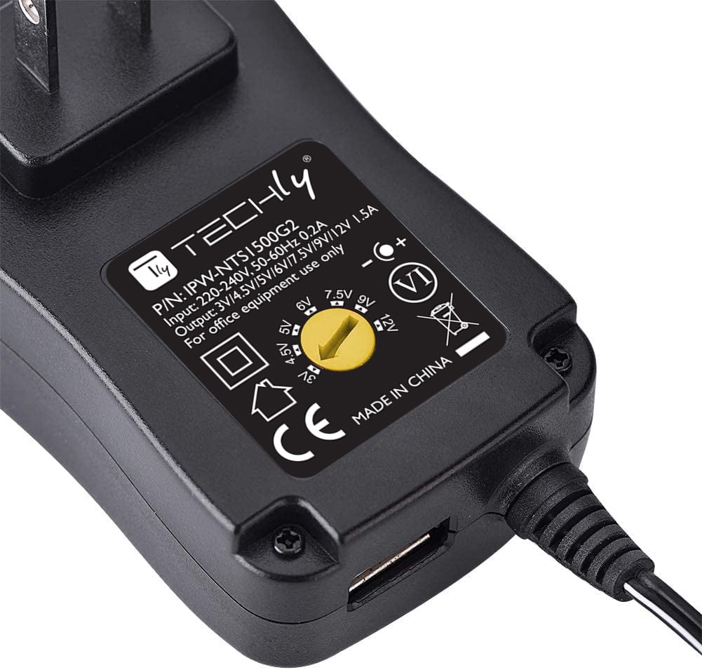 Alimentatore Universale Regolabile 18W AC/DC 3V-12V 1500 mA con 6 Spine DC Porta USB 1A TECHLY - immagine 6