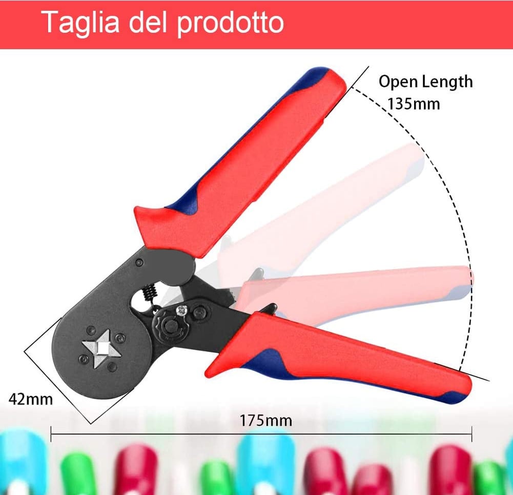 Pinza Crimpare a Cricchetto per Capicorda con 1200 Terminali 2.5-6.0 mm² LOGILINK - immagine 6
