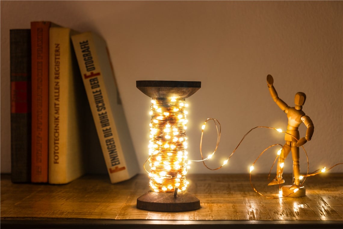 Bobina con Filo di Rame 150 Luci LED IP22 USB Interruttore On Off - immagine 7