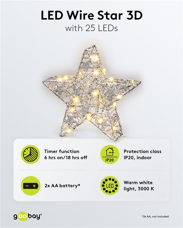 Lampada Stella Batteria: Luce Decorativa e Pratica GOOBAY - immagine 7