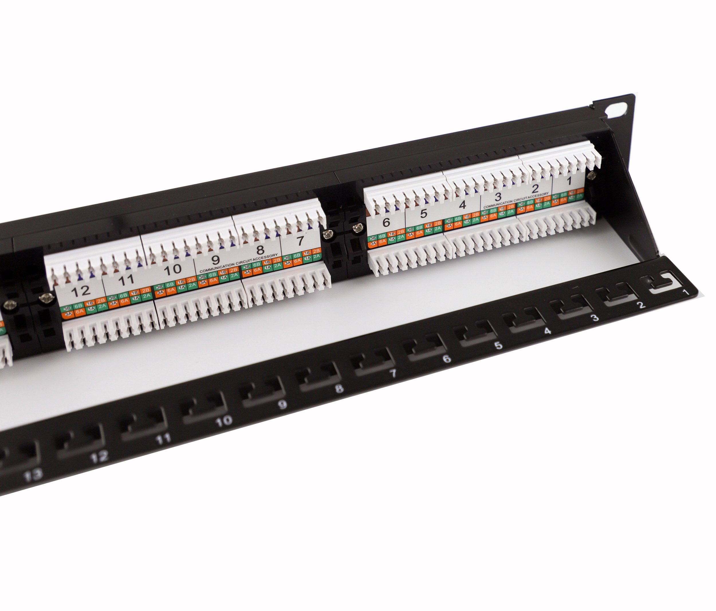Pannello Patch UTP 24 Posti Cat.6 1U con barra gestione cavi removibile Nero TECHLY PROFESSIONAL - immagine 6