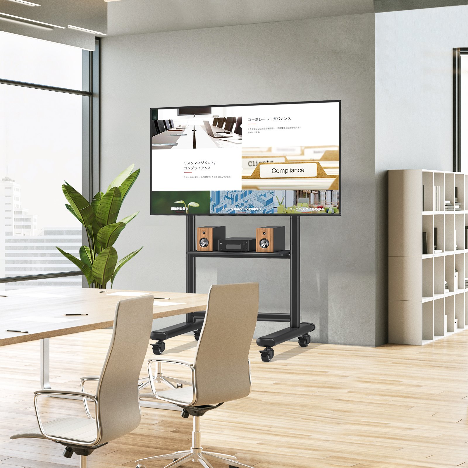 Supporto a Pavimento Trolley TV LCD/LED/Plasma 60-86'' Multifunzione TECHLY - immagine 6