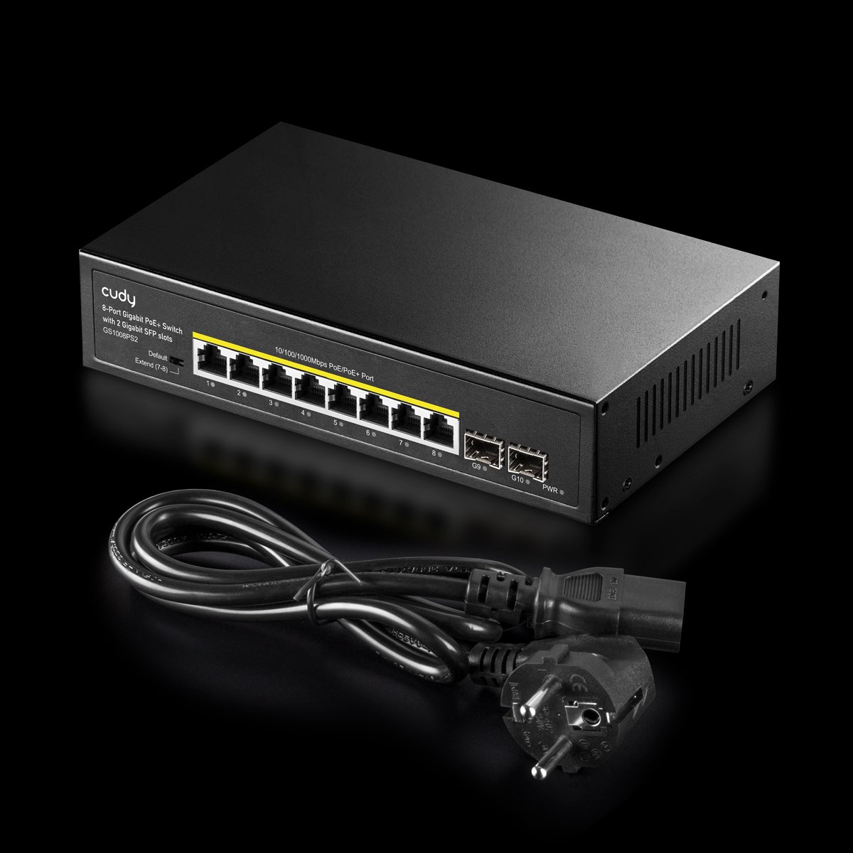 Switch Gigabit PoE+ 8 Porte con 2 slot SFP Gigabit, GS1008PS2 CUDY - immagine 6