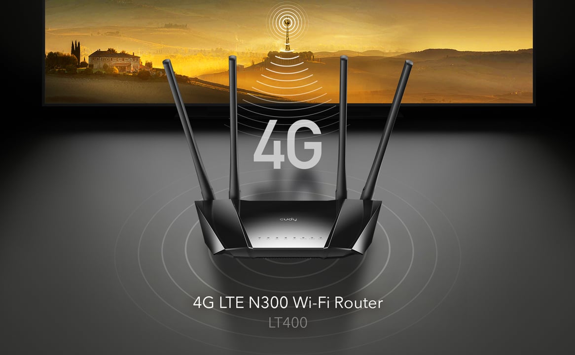 Router WiFi 4G LTE con Sim 300Mbps Porta LAN/WAN, LT400 CUDY - immagine 6