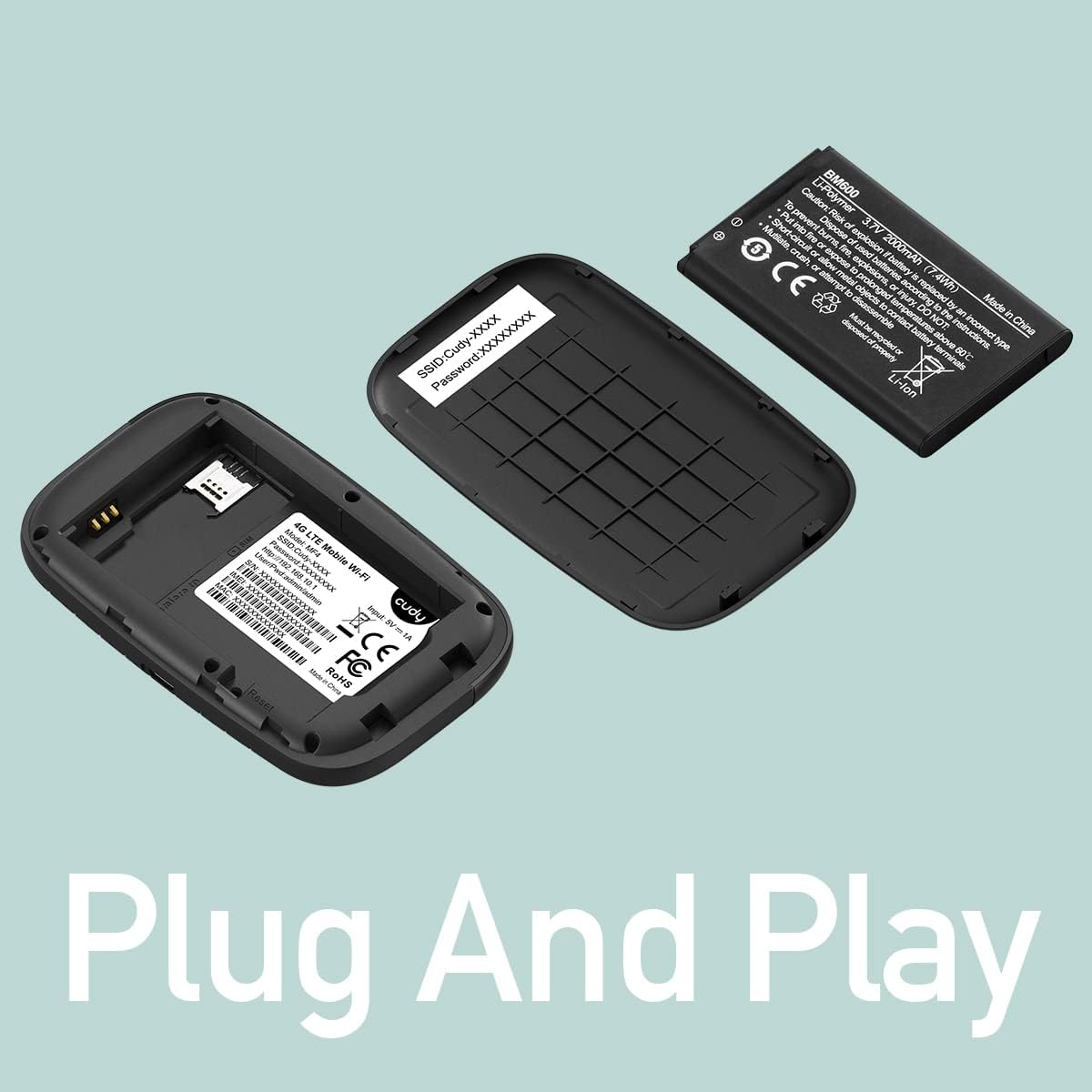 Pocket Wi-Fi Hotspot 3G/4G LTE Via SIM 150 Mbps, MF4 CUDY - immagine 6