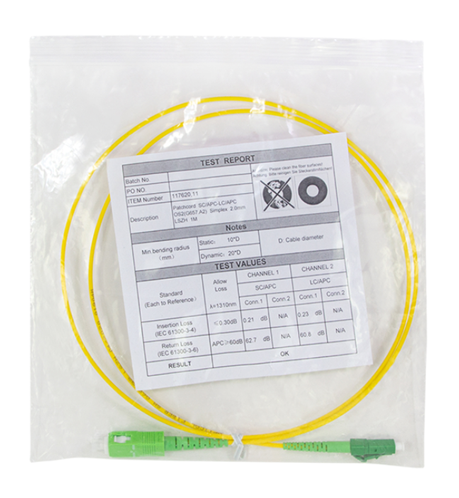 Cavo Fibra Ottica Monomodale OS2 SC/APC LC/APC 9/125 1 m LOGILINK - immagine 6