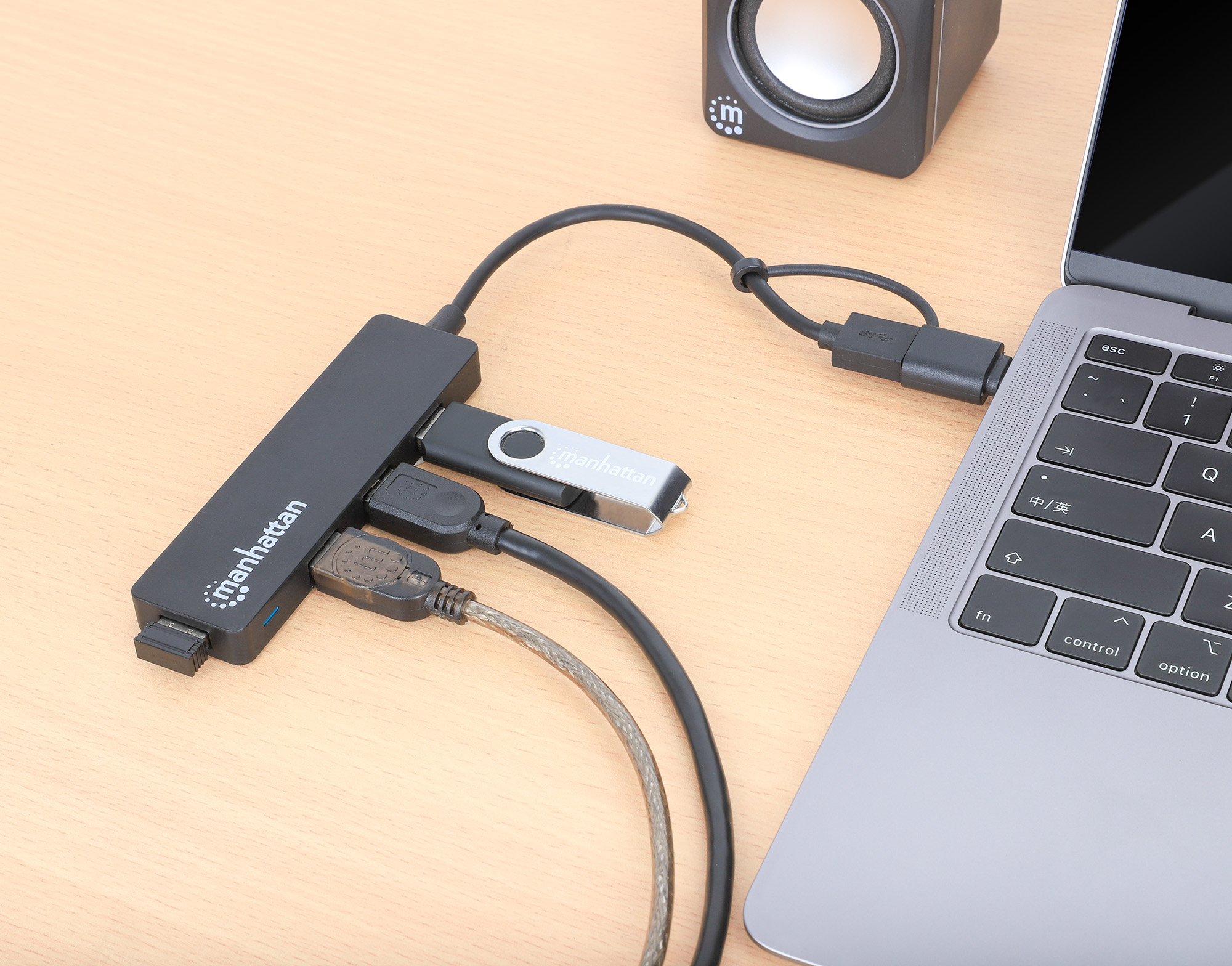 Hub USB 3.2 Gen1 4 Porte Combo USB-A e USB-C™ MANHATTAN - immagine 7