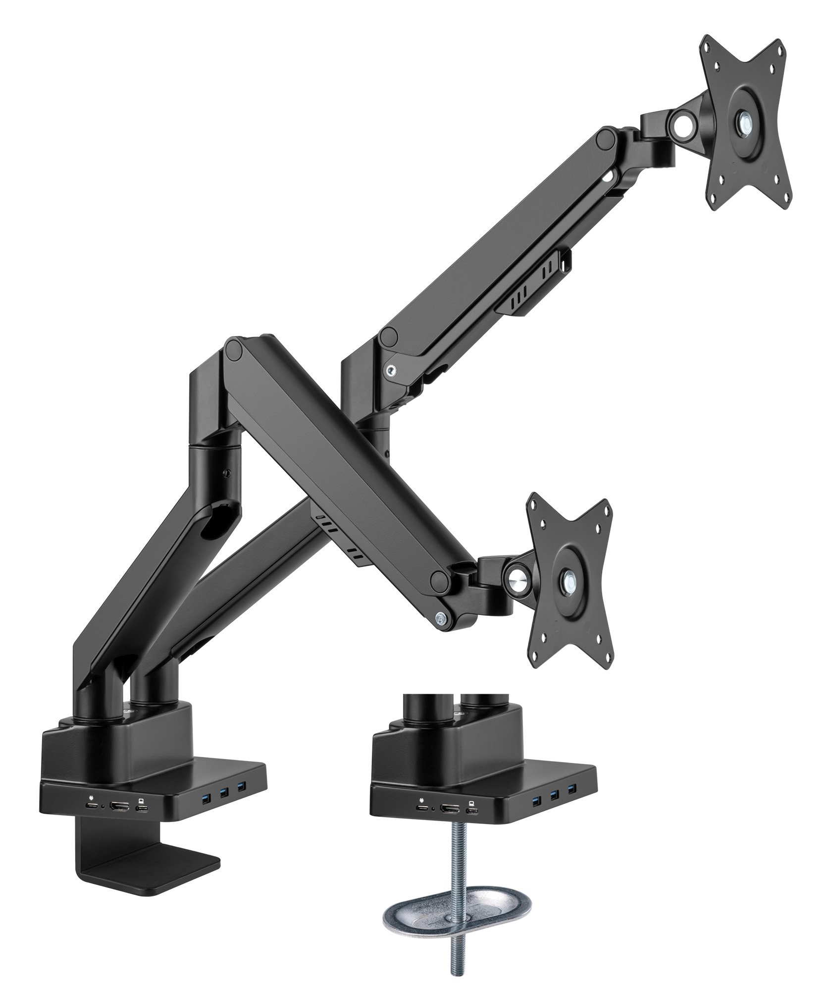 Supporto da Scrivania Doppio Monitor 17-32'' con Molla a Gas e Docking Station 8-in-1 MANHATTAN - immagine 7