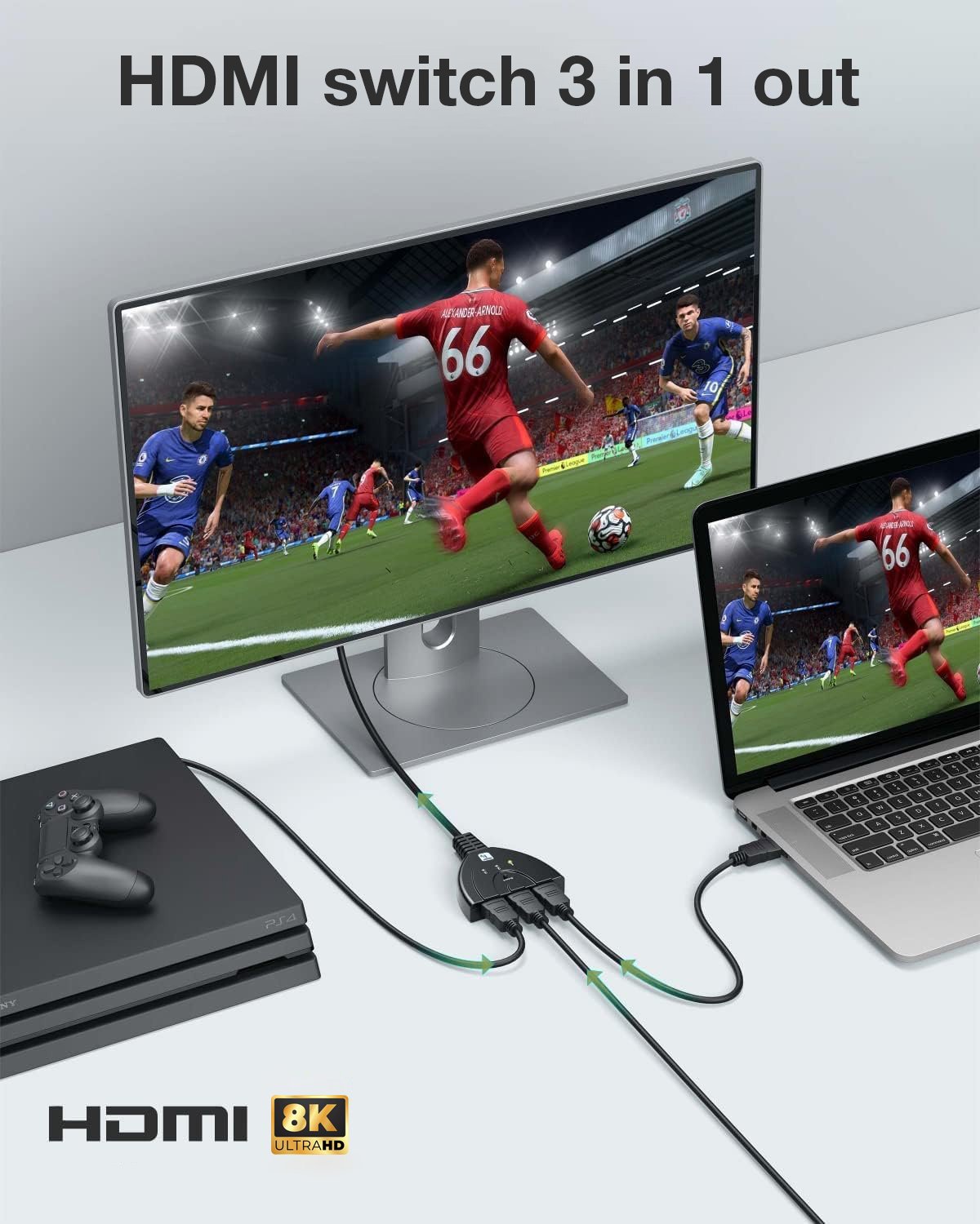 Switch Splitter HDMI 3x1 8K@60Hz Compatto TECHLY - immagine 6