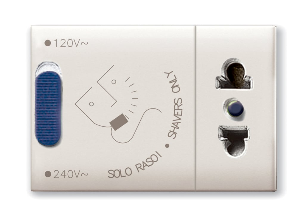 Domus S44 Presa Rasoi Euroamericana 230V 20VA Bianco Lucido AVE