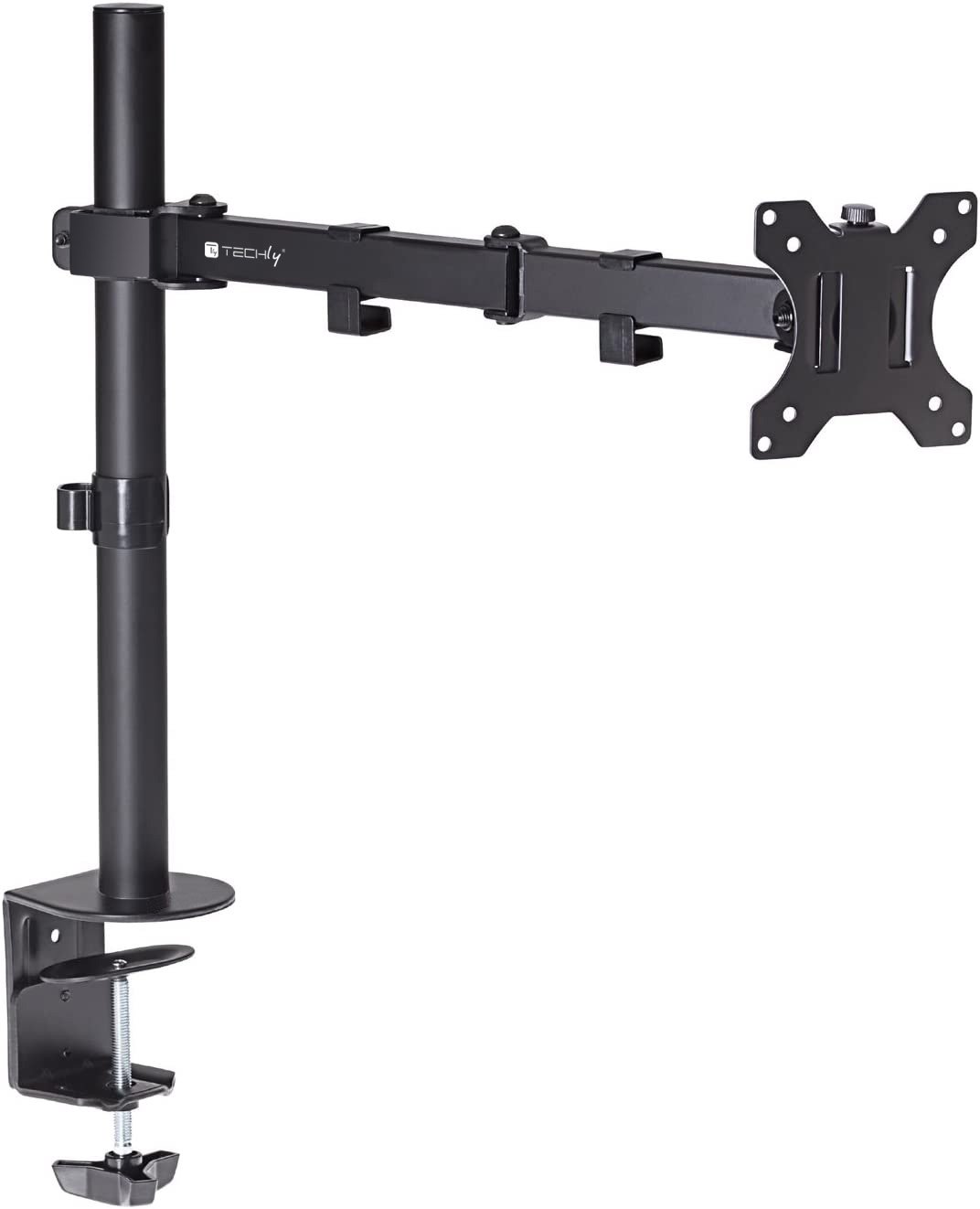 Supporto da Scrivania per Monitor 13-27'' Doppio Snodo di Regolazione TECHLY