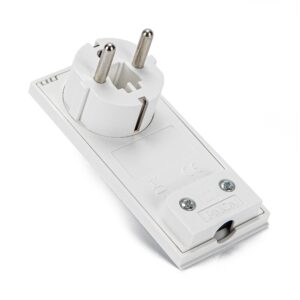Spina Schuko 16A 2P+T Salvaspazio Super Sottile Smontabile Angolata Bianco FME
