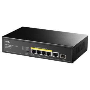 Switch Gigabit PoE+ 5 Porte con 1 Slot SFP, GS1005PTS1 CUDY