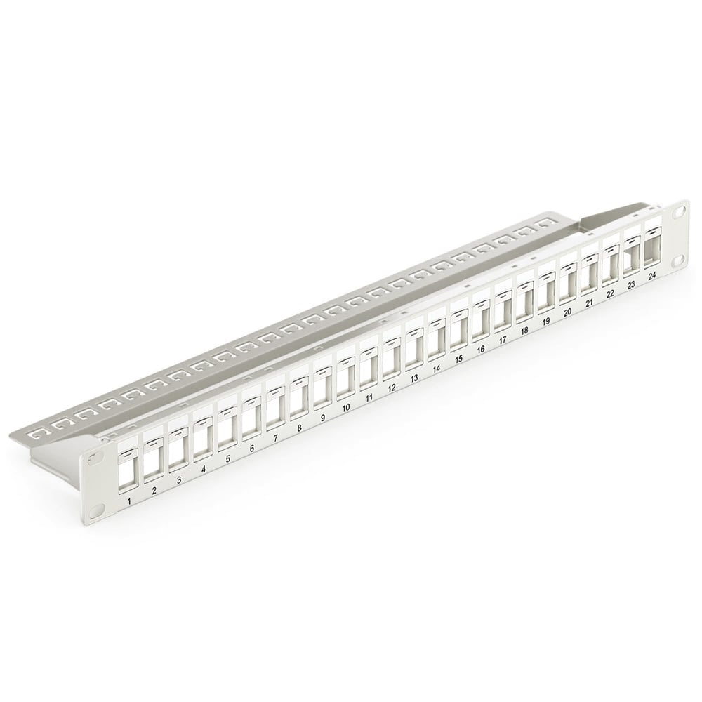 Pannello Patch Modulare Senza Frutti 24 Posti 1U Grigio INTELLINET