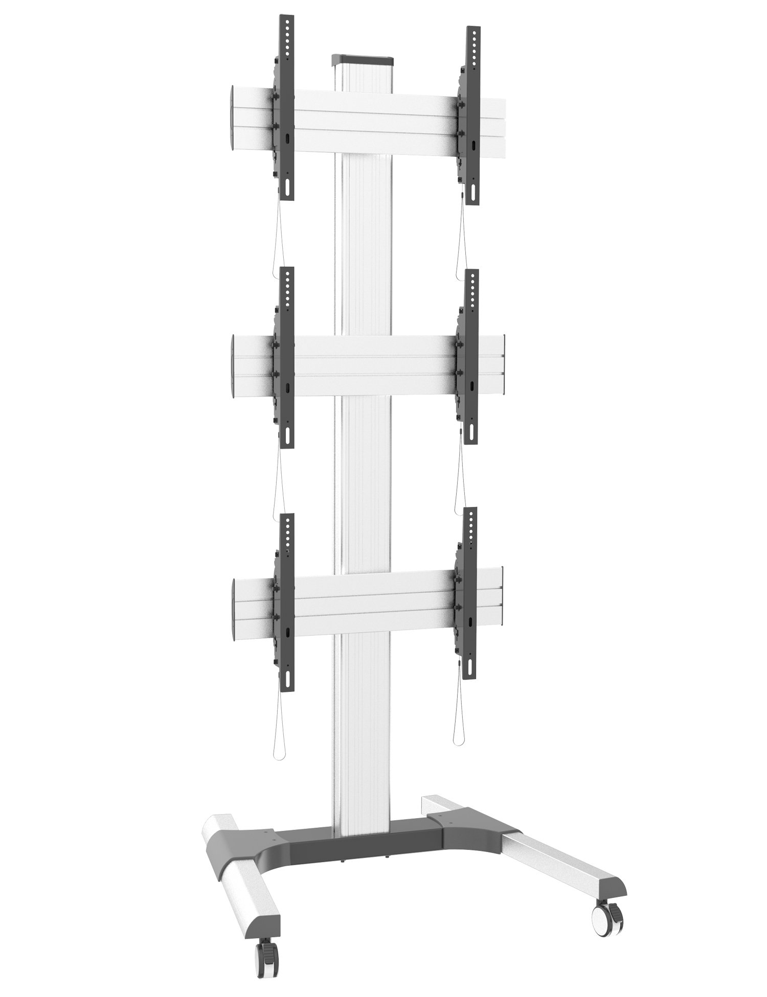 Supporto a Pavimento per 3 TV LCD/LED 32-55'' per Video Wall TECHLY