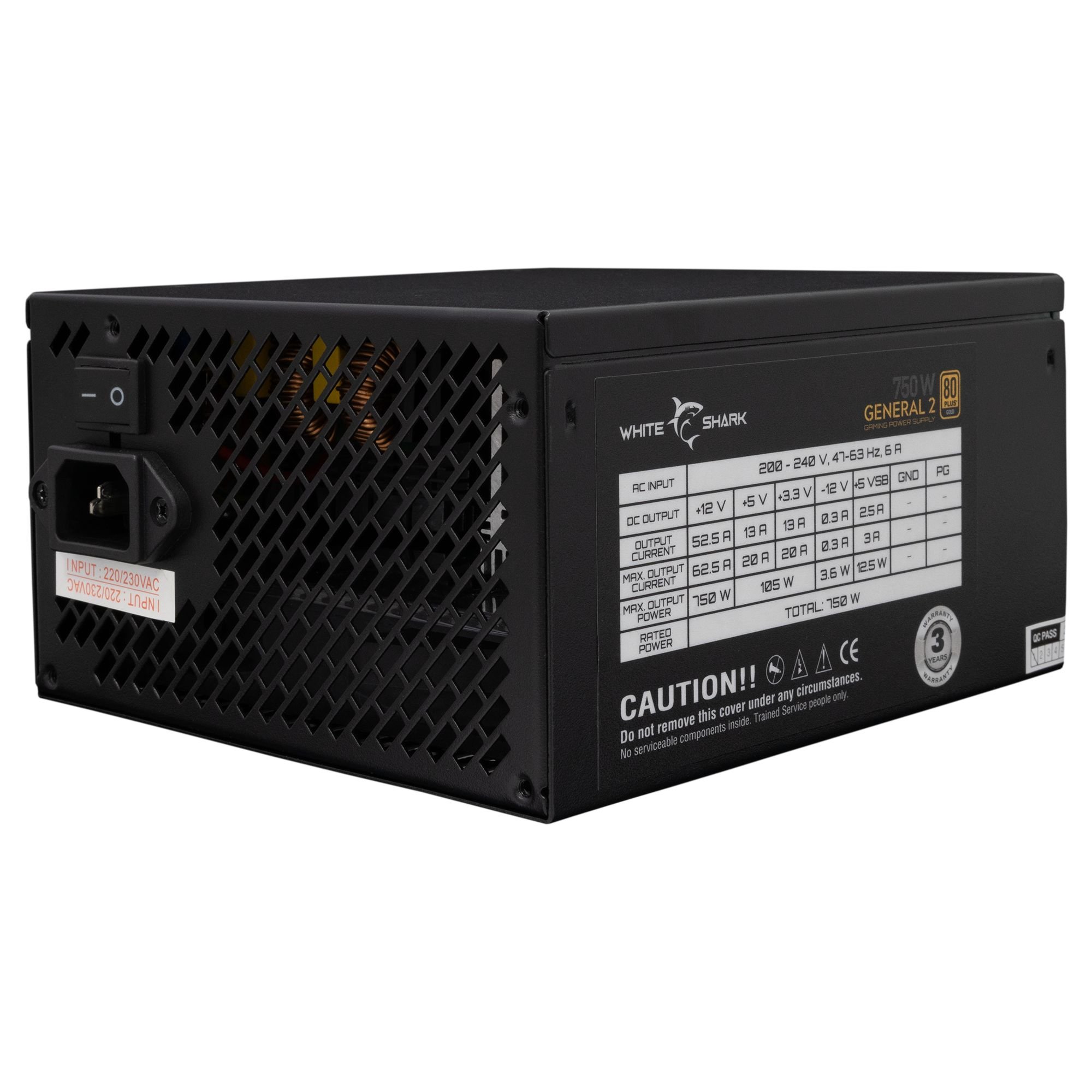 Alimentatore per PC ATX 750 Watt WHITE SHARK