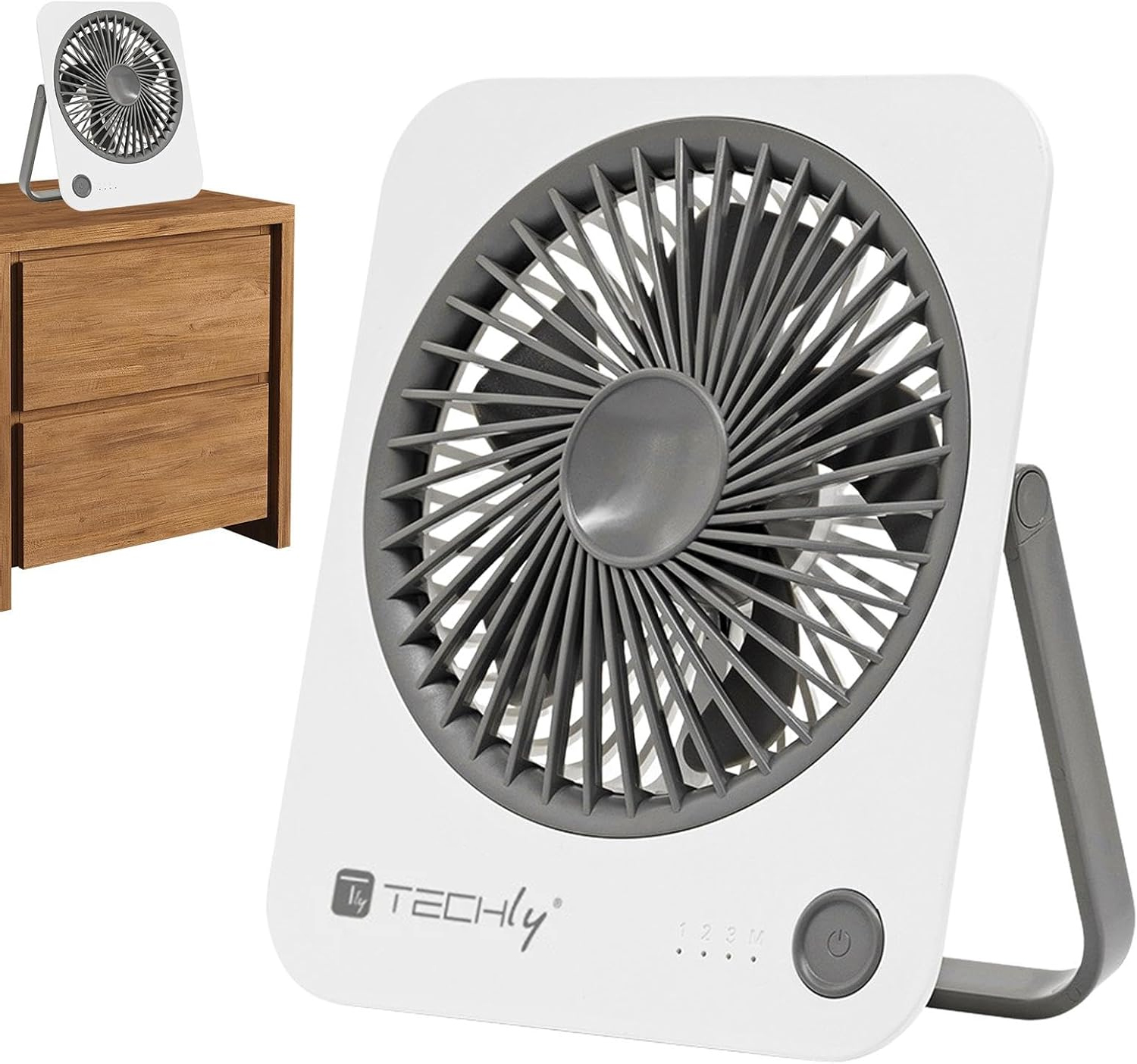 Ventilatore da Scrivania Ultra Sottile Pieghevole e Portatile a 4 Velocità TECHLY - immagine 8