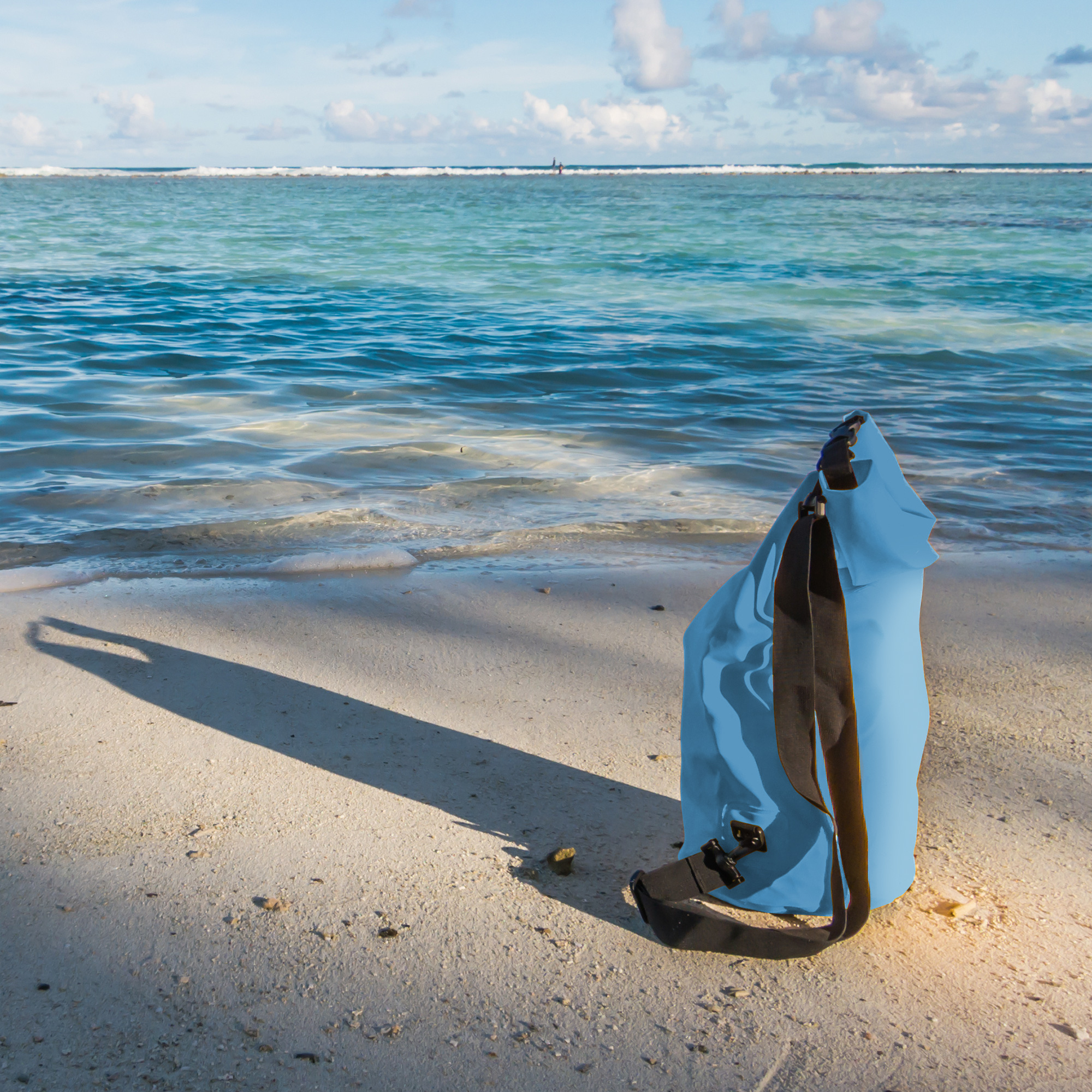 Sacca Impermeabile 20L Dry Bag con Tracolla Regolabile Azzurro TECHLY - immagine 8