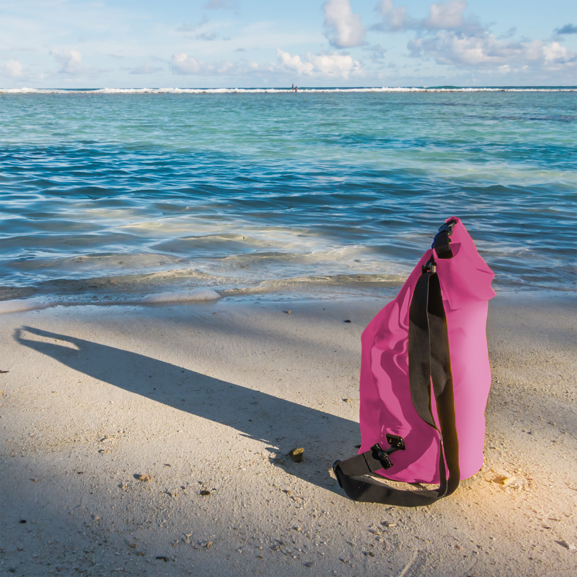 Sacca Impermeabile 20L Dry Bag con Tracolla Regolabile Fucsia TECHLY - immagine 8