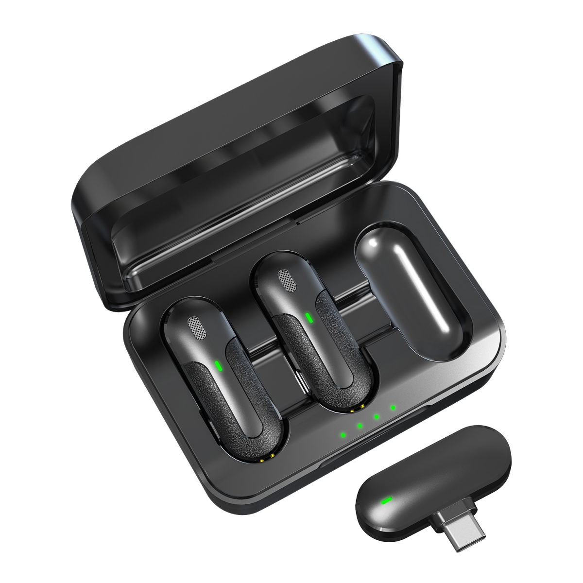 Set 2 Mini Microfoni Lavalier Wireless con Ricevitore USB-C™ e Custodia di Ricarica, TX301 TECHNAXX - immagine 8
