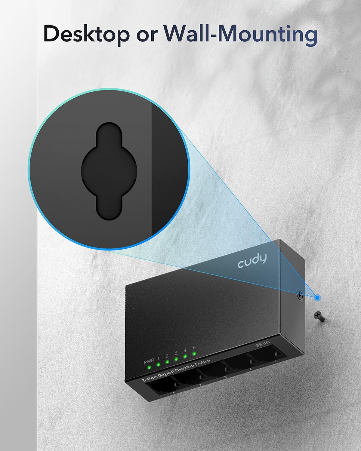 Switch Desktop Gigabit a 5 Porte, GS105 CUDY - immagine 8