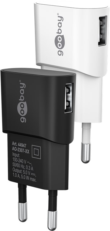 Caricatore USB 1A 5W Compatto Spina Europea Bianco GOOBAY - immagine 8