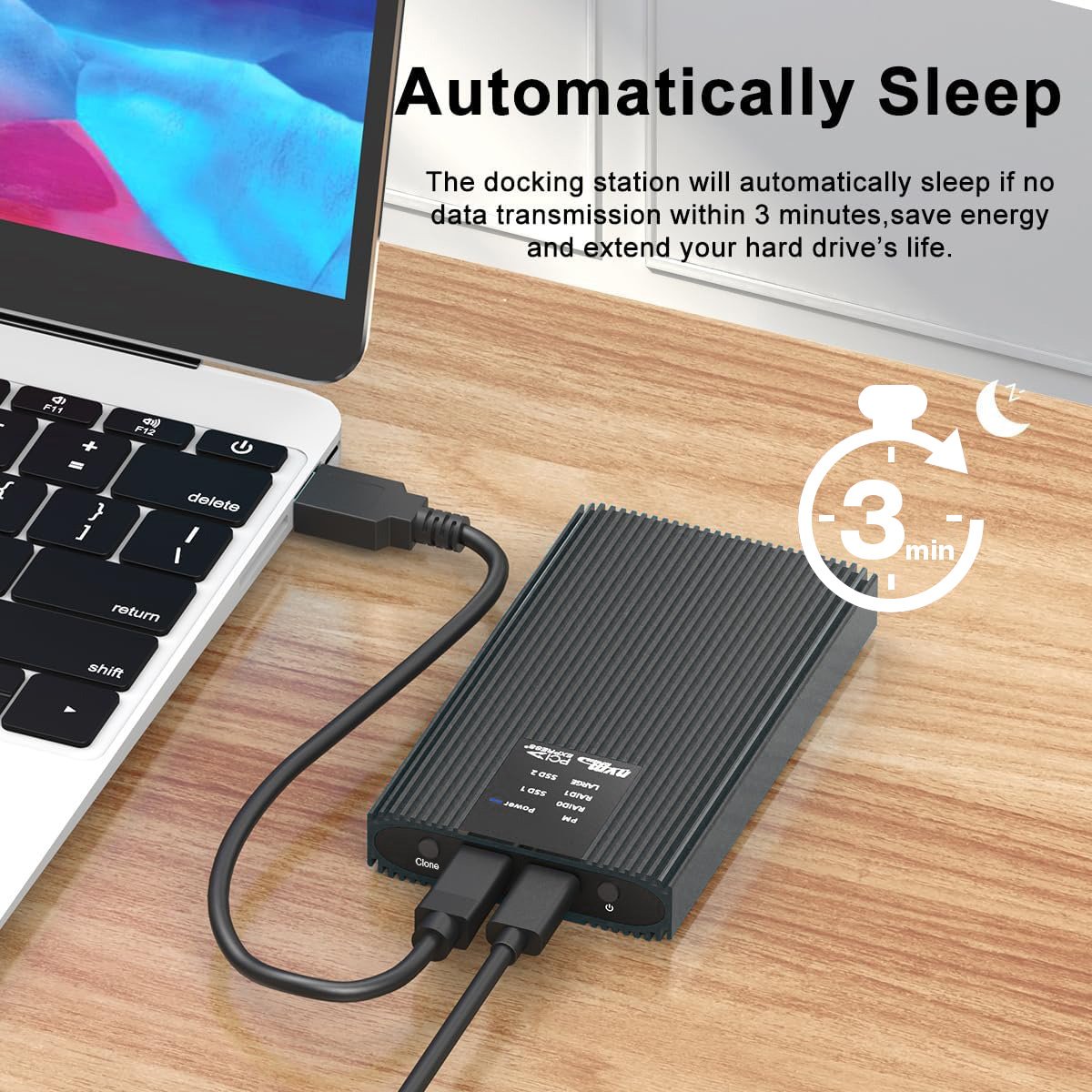Box Esterno Duplicatore Clone Offline USB3.2 Gen 2x2 USB-C™ M.2 PCIe NVME 20 Gbps TECHLY NP - immagine 7