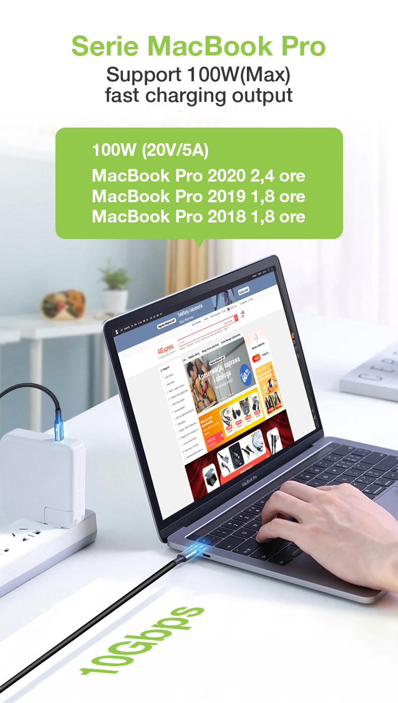 Cavo USB 3.2 Gen 2 USB-C™ M/M E-Mark 1m Nero TECHLY - immagine 7