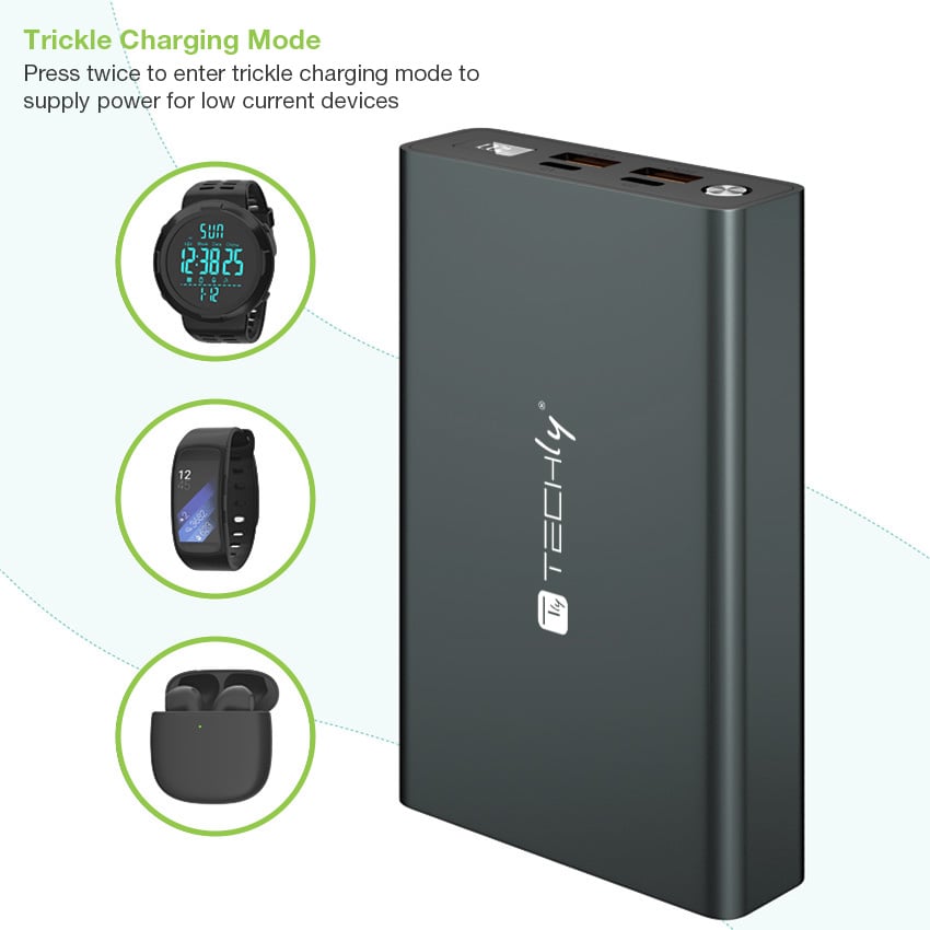 Power Bank Smartphone 20000 mAh 100W USB-C™ 4 Porte Output TECHLY - immagine 8