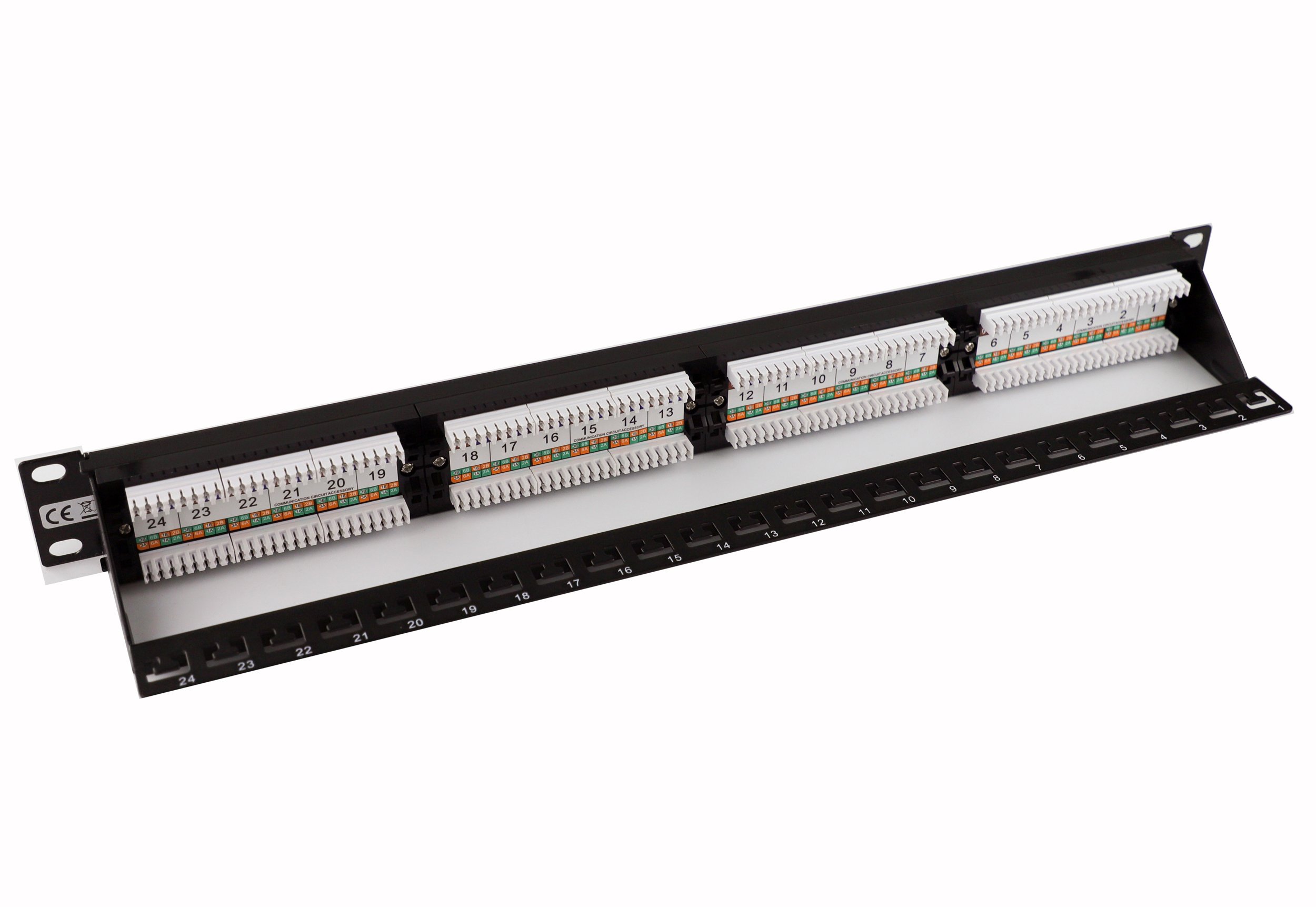 Pannello Patch UTP 24 Posti Cat.6 1U con barra gestione cavi removibile Nero TECHLY PROFESSIONAL - immagine 7